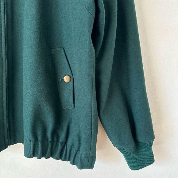 Pendleton Vintage Women’s Virgin Wool Jewel Evergreen Oversized Mock Neck Bomber - Picture 8 of 13
